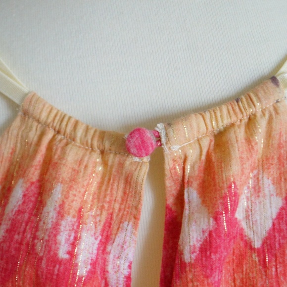 Free People Indian Summer Cotton Gold Lurex Dress - Picture 7 of 8